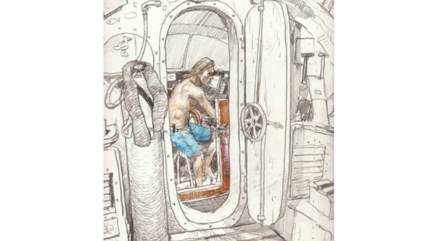 Œuvre de Benjamin Flao : illustration du capitaine de tara