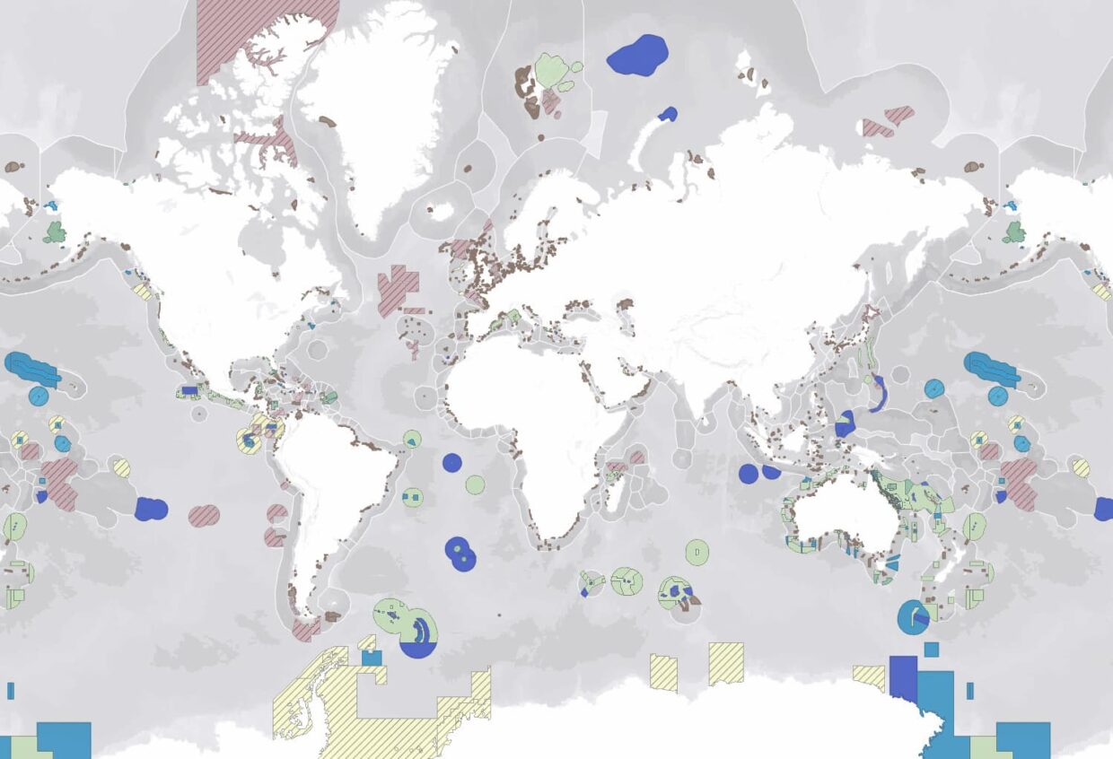 Répartition globale des aires marines protégées.