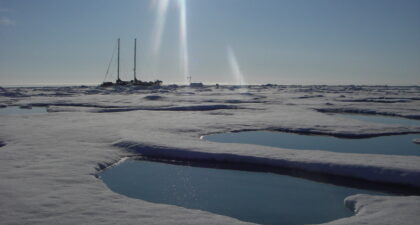 Tara sur la banquise en Arctique @ Grant Revers - Fondation tara Océan