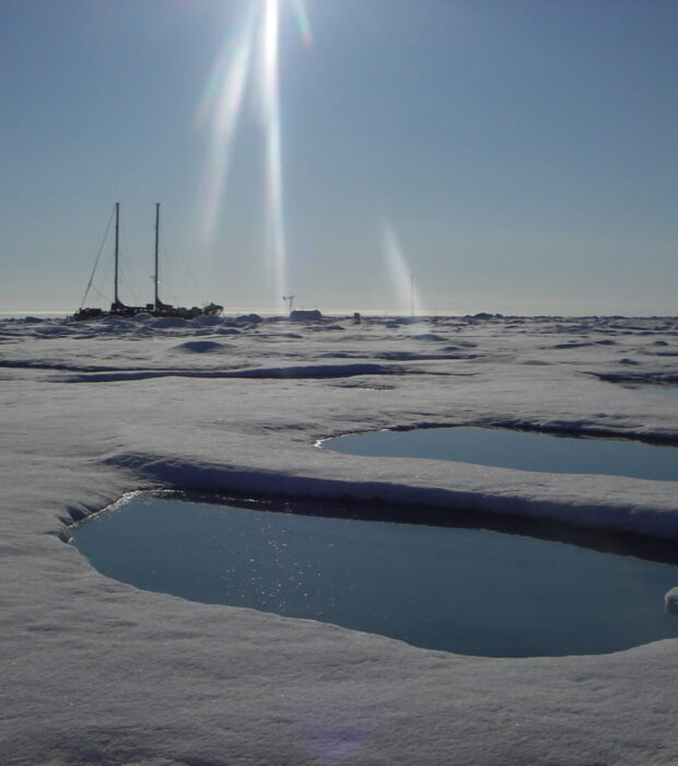 Tara on the Arctic pack ice @ Grant Revers - Tara Ocean Foundation