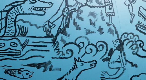 les dessins sur le corps de notre Kaiju racontent les nouveaux mythes de notre monde marin.