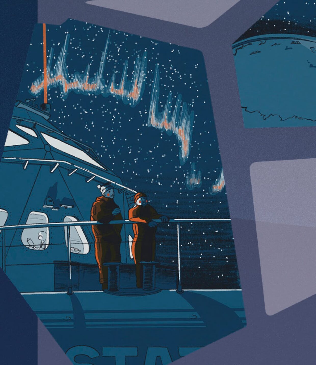 Tara Polar Station sous les Aurores boréales