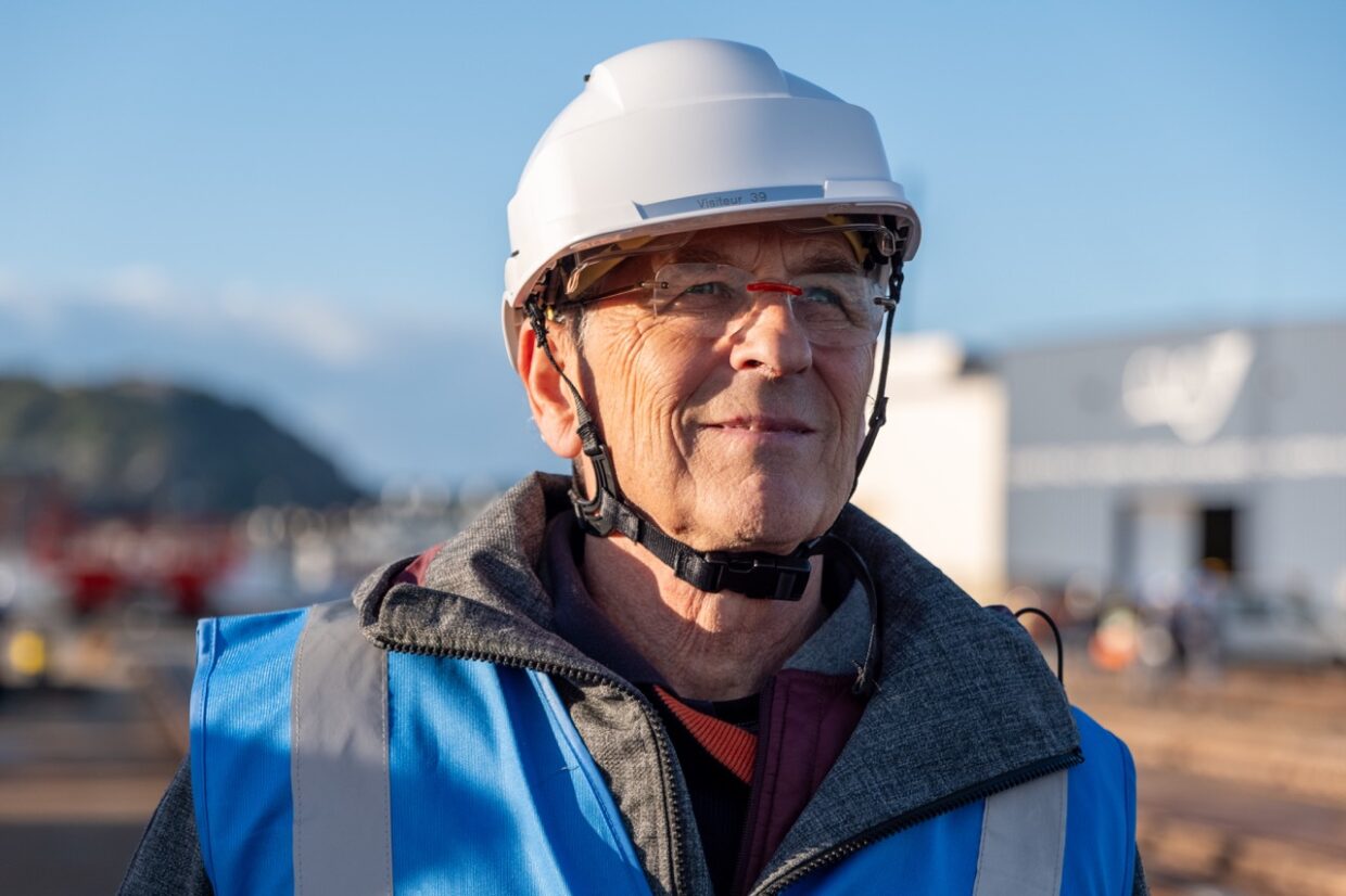 Olivier Petit lors de la mise à l’eau de Tara Polar Station